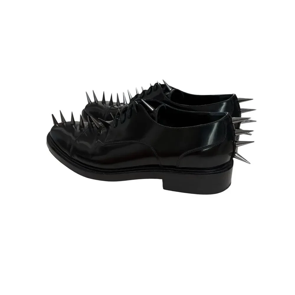 Balenciaga Mens Leather Spike Lace Up Derby Oxfords Size 46 EU 12 US